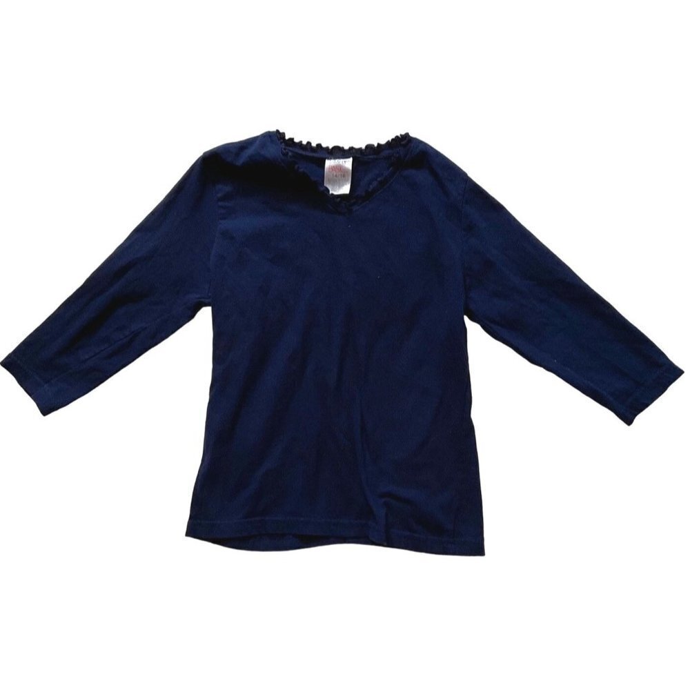 Simply Basic  3/4 sleeves blue‎ top Girls 10/12
